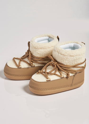 Boots en peau lainée style après ski Taupe