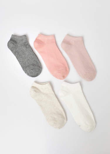 Lot de 5 Socquettes basses, pastel Assortis Rose