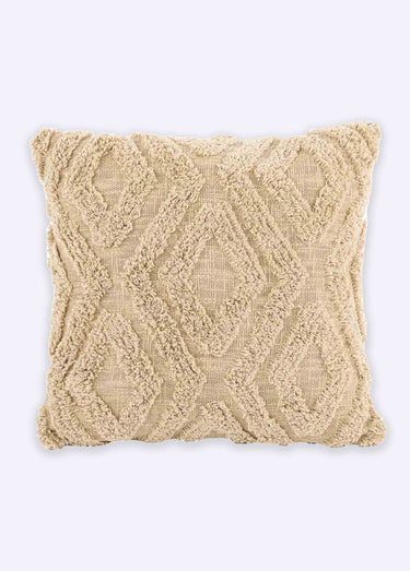 Coussin déco, motif carré losanges Sable