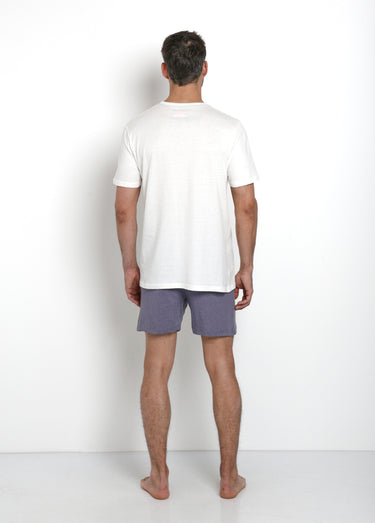 Pyjama manches courtes avec short Blanc/Gris