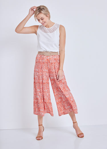 Jupe-culotte taille élastiquée ample Imp Tomette