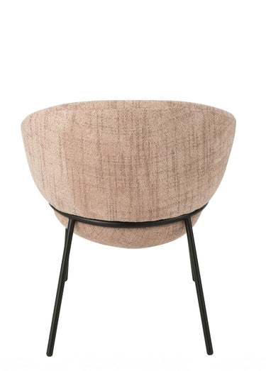 Fauteuil de salon chiné pieds métal, 2R Rose