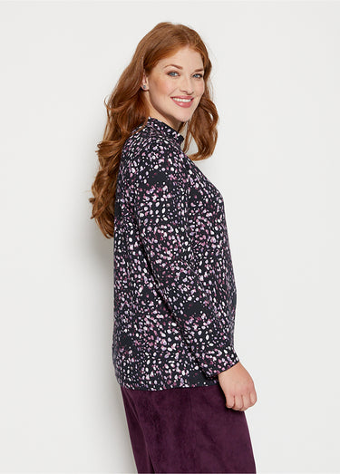 Sous-pull long souple maille douce Imprime Lilas