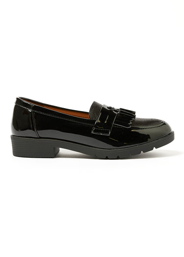 Mocassins à gland vernis semelle crantée Noir