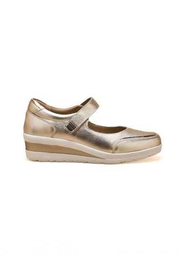 Ballerines compensées avec bride scratch Dore