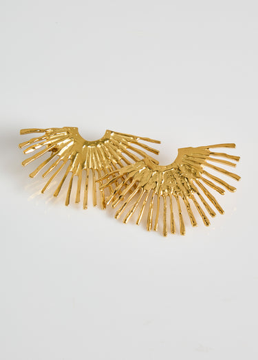Boucles d'oreilles demi soleil en inox Dore