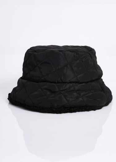 Bob réversible maille bouclette/matelassé Noir