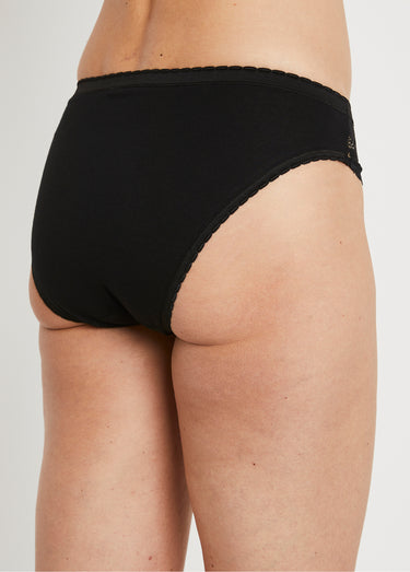 Culotte échancrée dentelle - lot de 3 Noir Lot3