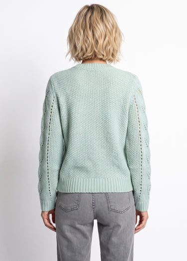 Pull doux en maille fantaisie Aqua