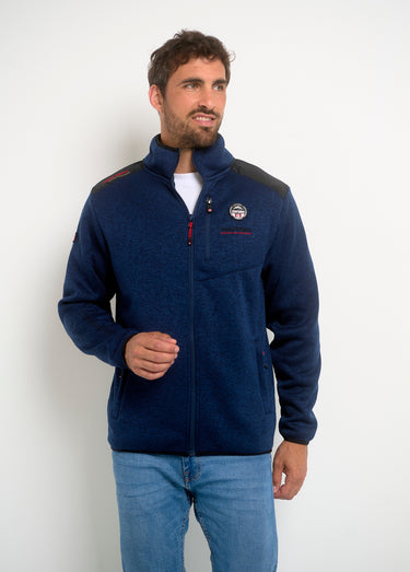 Veste polaire renforts épaules et zips Marine