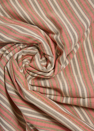 Coupon tissu rayures coton, Espelette Raye Rouge