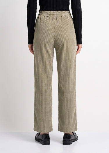 Pantalon élastique velours grosses cotes Kaki