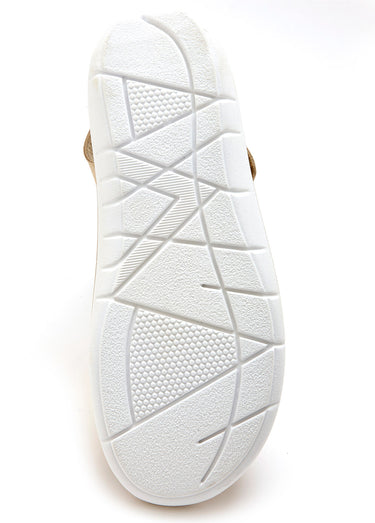 Sandales cuir confortables, extra large Beige