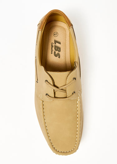 Chaussures bateau cuir Beige