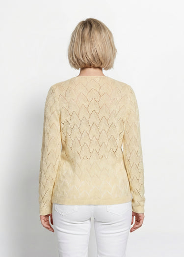 Pull maille ajourée avec fibres recyclées Vanille