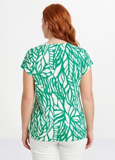 T-shirt court motif graphique Vert/Blanc