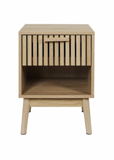 Table de chevet en bois claustra Marron