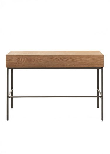 Console 3 tiroirs, bois clair et métal Naturel