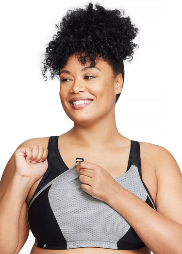 Soutien-gorge Sport contrôle réglable Noir/Gris