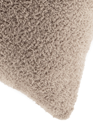 Coussin déco en coral fleece doux Taupe
