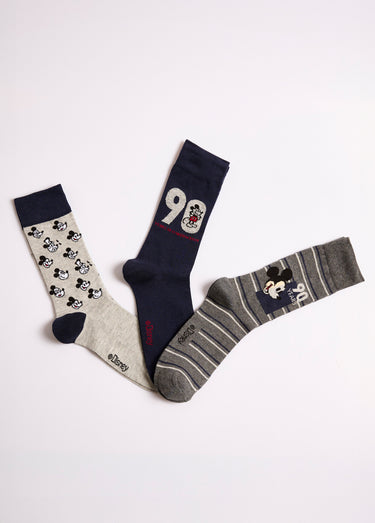 Chaussettes motifs Mickey + boîte cadeau Assortis Bleu