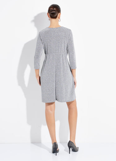 Robe courte chic en maille métallisée Argent