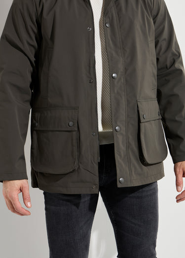 Veste déperlante avec col en velours Kaki