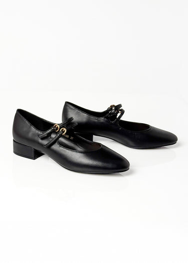 Ballerines babies à brides, simili cuir Noir