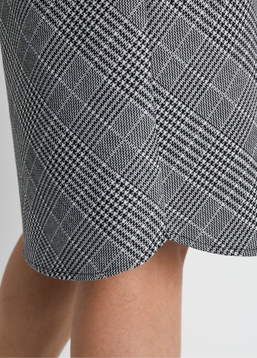 Robe courte droite jacquard carreaux Noir / Blanc