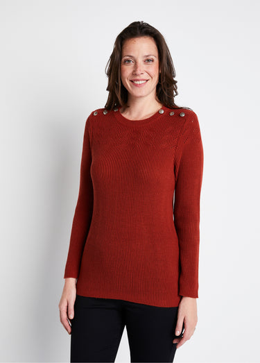 Pull ajouré maille côtelée col rond Epice