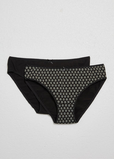 Culottes assorties unies et imprimées Noir
