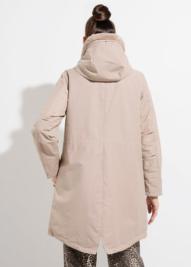 Parka déperlante intérieur fourrure Beige