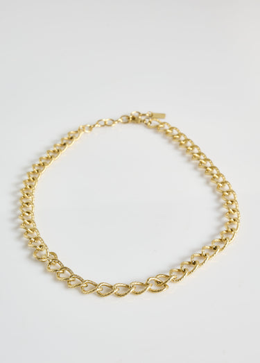 Collier gourmette ras de cou en acier Dore