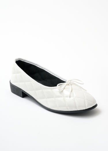 Ballerines vegan largeur standard Blanc