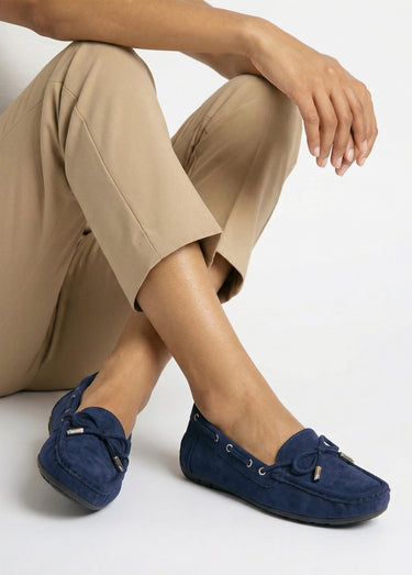 Mocassins en suédine avec œillets métal Bleu