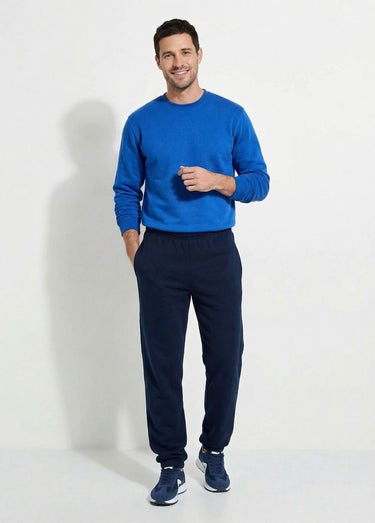 Pantalon jogging molleton bas et taille élastiqués Marine