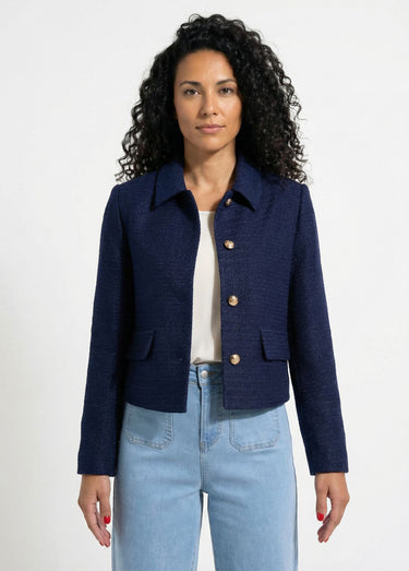 Veste courte esprit couture Marine