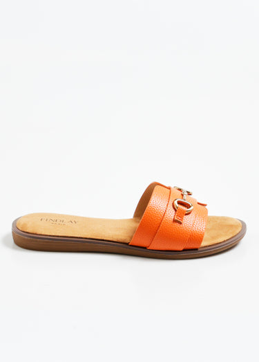 Sandales façon mules avec détail métal Orange