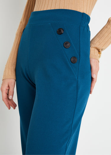 Pantalon large taille semi élastiquée uni Canard