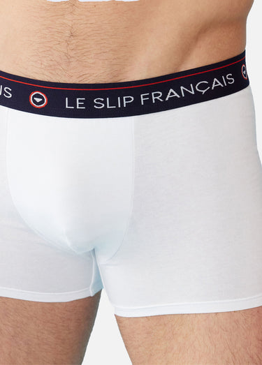 Boxer en coton avec ceinture élastiquée Blanc