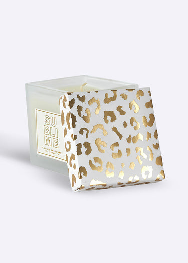 Bougie parfumée verre teinté à message Blanc