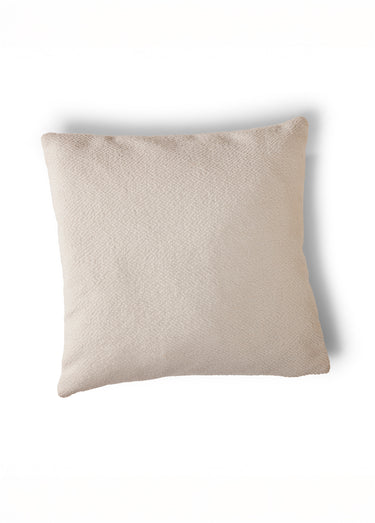 Housse de coussin bouclette unie zippée Ecru