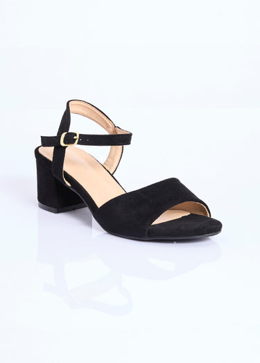 Sandales chic en simili cuir ou suédine Noir