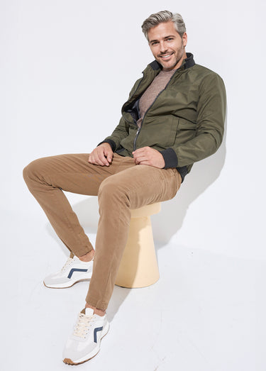Veste aviateur zippée légère, col montant Kaki