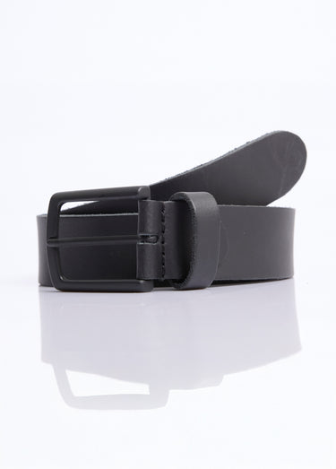 Ceinture monochrome cuir à bords francs Noir