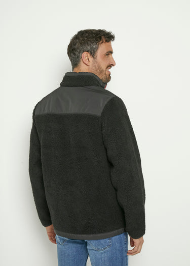 Veste chaude en sherpa avec col montant Noir