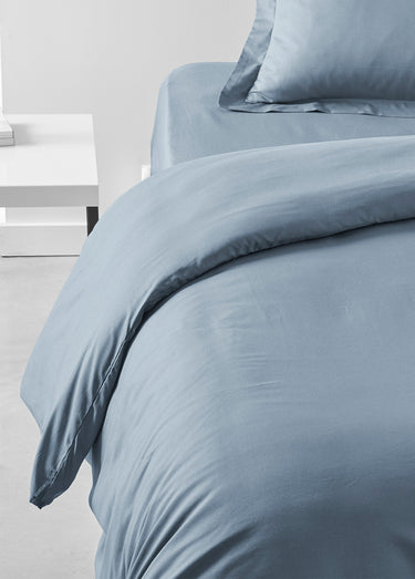 Housse de couette coton uni Denim