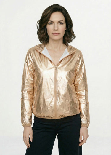 Parka brillante à capuche tendance Dore