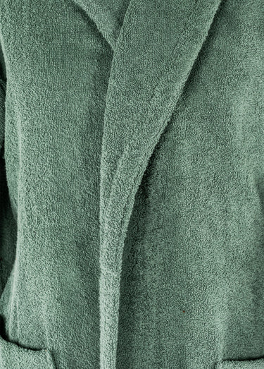 Peignoir long en éponge, avec col châle Sauge
