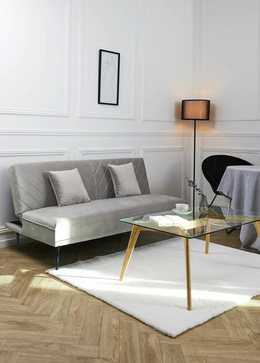 Canapé convertible dossier chevrons Gris